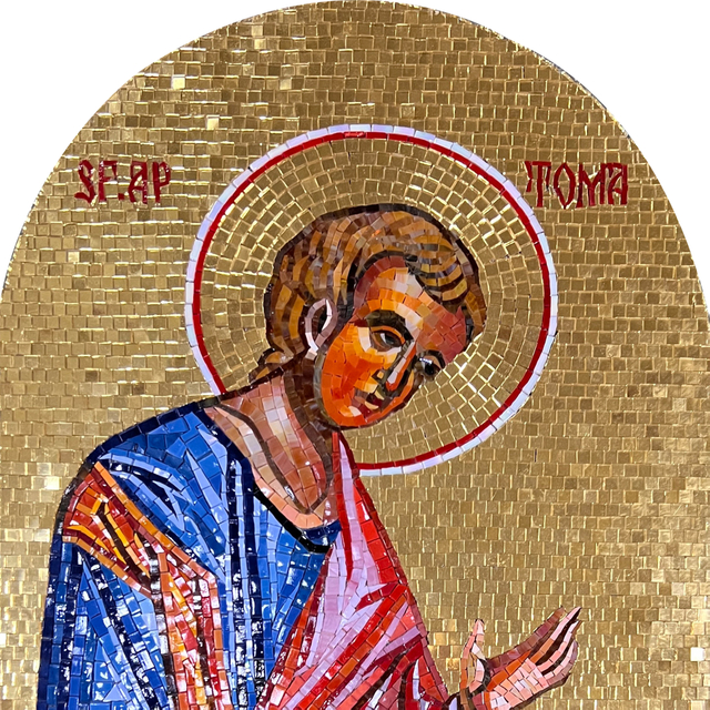 Handmade Gold Foil & Ice Jade Mosaic Portrait Artwork