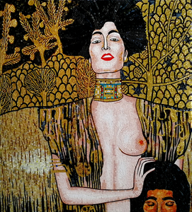 Gustav Klimt, Judith I by Hand Cut Mosaic Artwork
