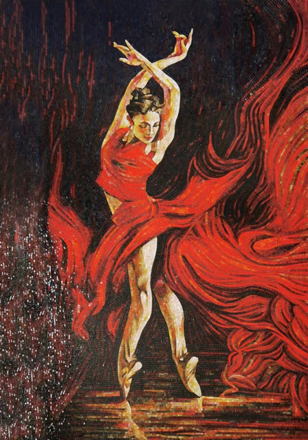 The Dancing Girl & The Cavalier – Handcrafted Mosaic Wall Decor (Customizable)