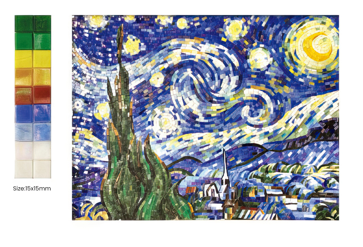 starry night-art mosaic hand cut mosaic