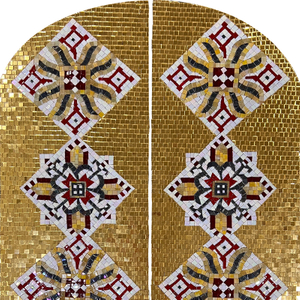 Handmade Gold Foil & Ice Jade Mosaic For Church Windows Decor