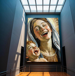 Handcrafted Portrait Artwork with Ice Jade Mosaic