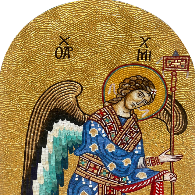 Gold Mosaic Portrait Artwork