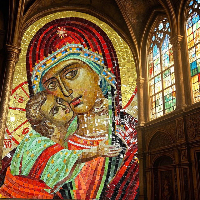 Mosaic Art – Handcrafted With Crystal Ceramic And Gold Foil Tiles