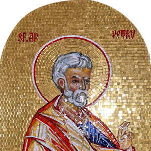 Handmade Gold Foil Mosaic Saint Portrait Artwork