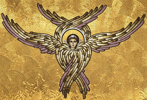 Custom Hand-Cut Angel Mosaic Mural Artwork